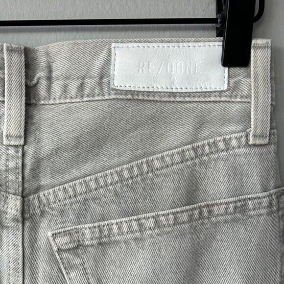 Re/Done Originals 70s High Rise Bootcut Jeans Light Grey Wash Women’s Size 24 - Picture 8 of 13